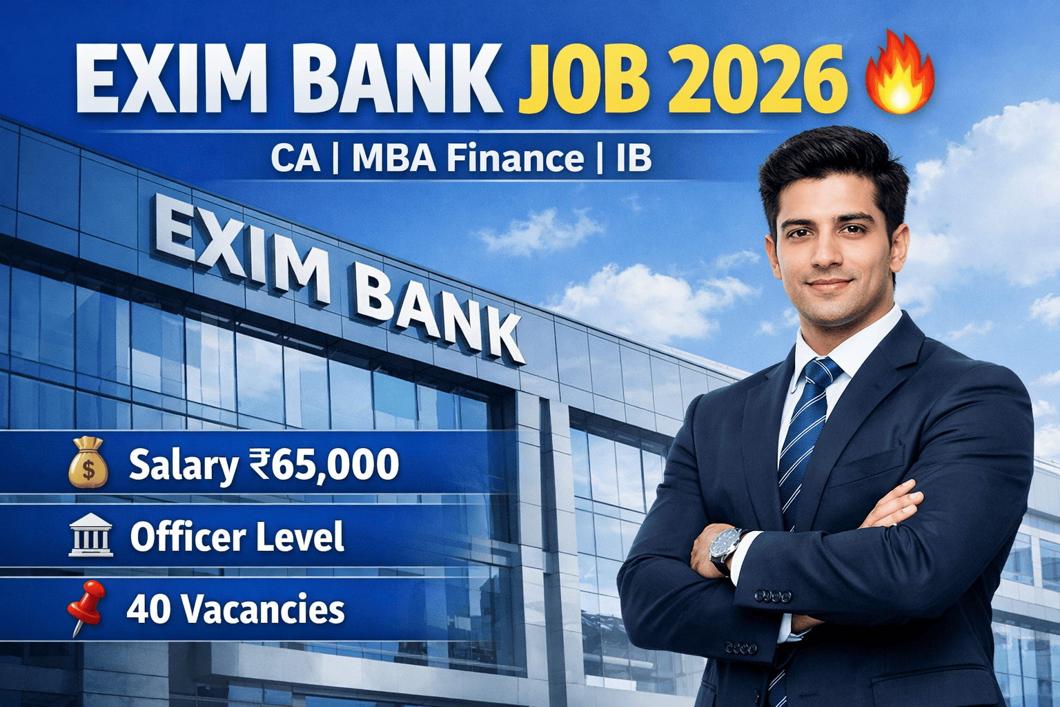 Exim Bank Recruitment 2026 Notification Out – 40 Management Trainee Posts for CA & MBA Finance