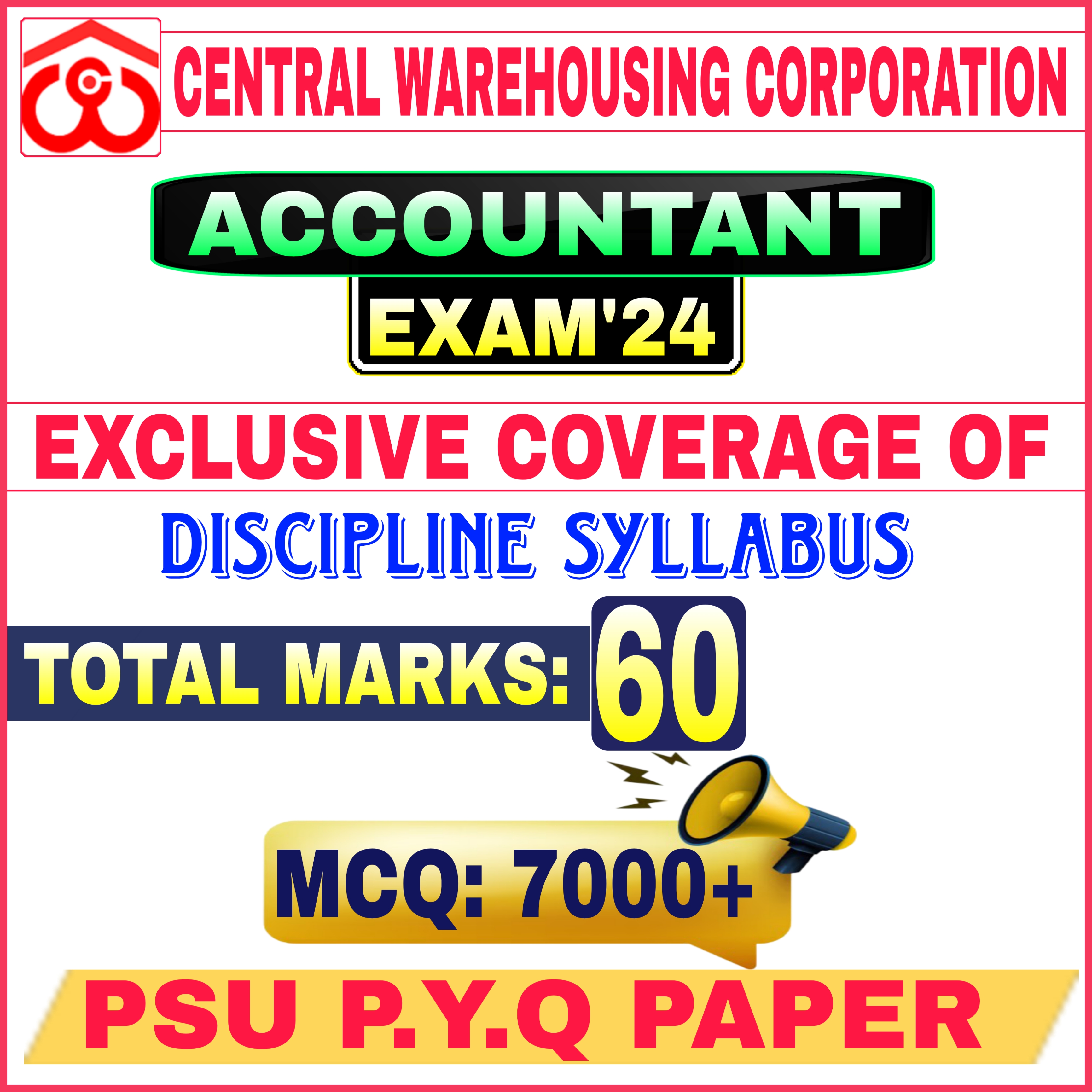 Central Warehousing Corporation (CWC) Accountant Exam 2024