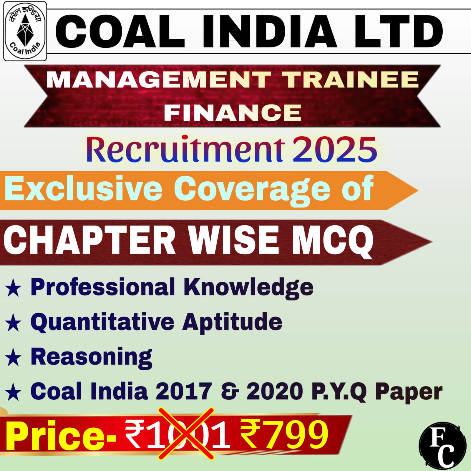 Coal India Limited (CIL) MT Finance Exam 2025