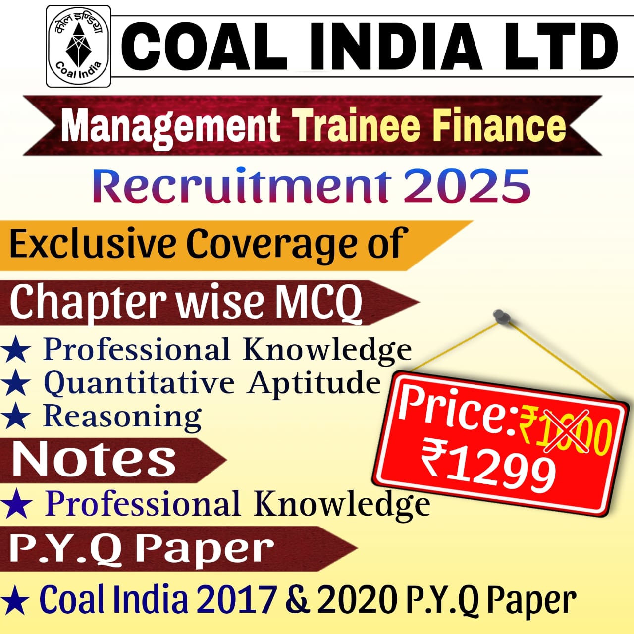 Coal India Limited (CIL) MT Finance MCQ & Notes (e-book) Exam 2025