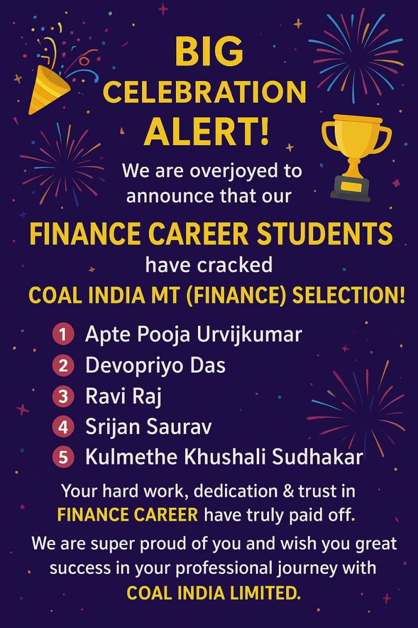 Coal india limited selection from Finance Career